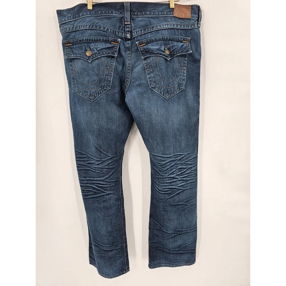 True Religion Jeans Men's Sz 40‎  Billy Flap Pocket Blue Denim Relaxed Bootcut
